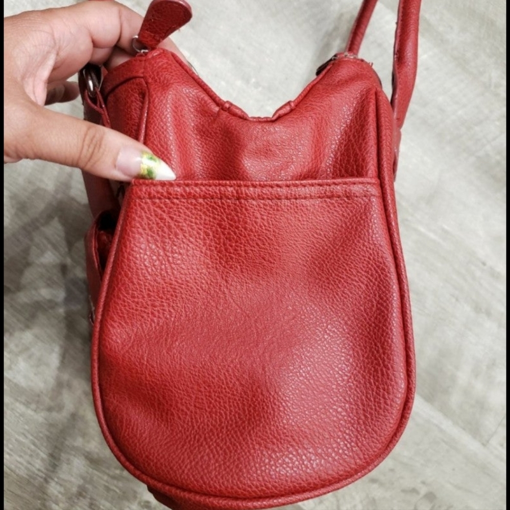 EUC Red Shoulder Purse with Pockets - Picture 9 of 14